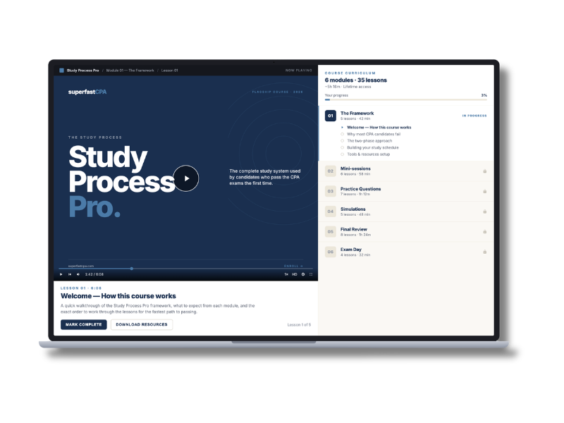 Study Process Pro course displayed on a laptop