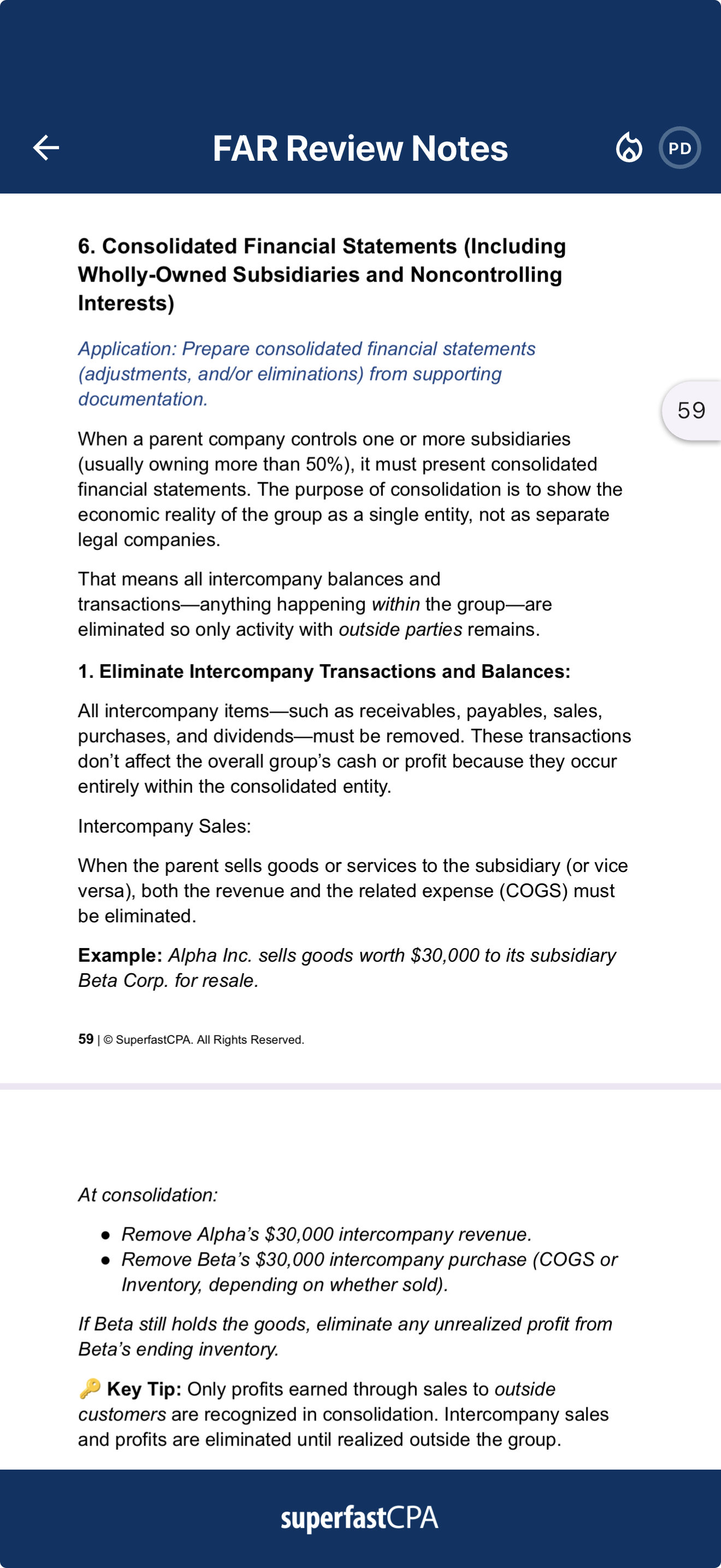 SuperfastCPA Review Notes on an iPhone