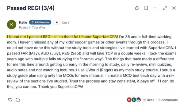 Katie: study progress without missing family