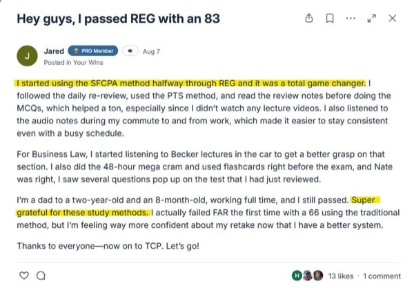 Jared: REG passed with two young kids