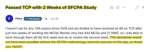 Petra: TCP 85 after a long exam break