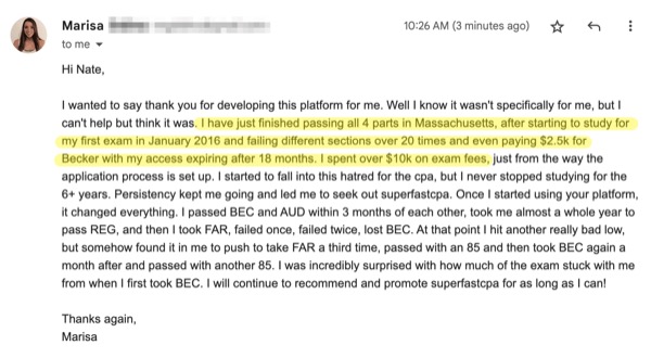 Marisa: persistence through repeated setbacks