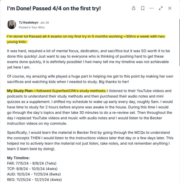 TJ: four first-time passes with two kids