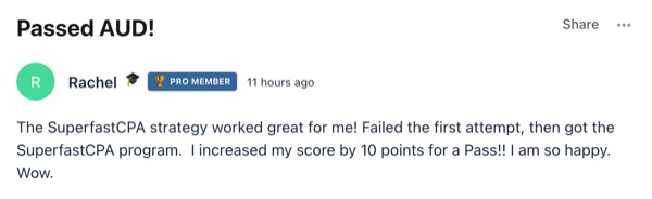 Rachel: a 10-point AUD improvement